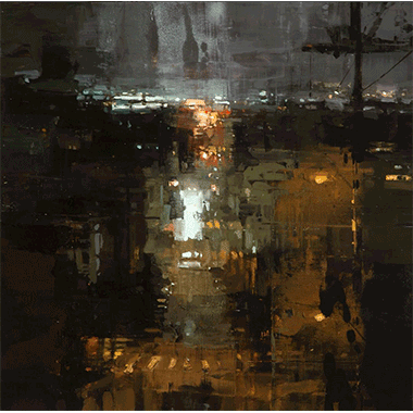 Jeremy Mann, Through the Rain to the Wharf